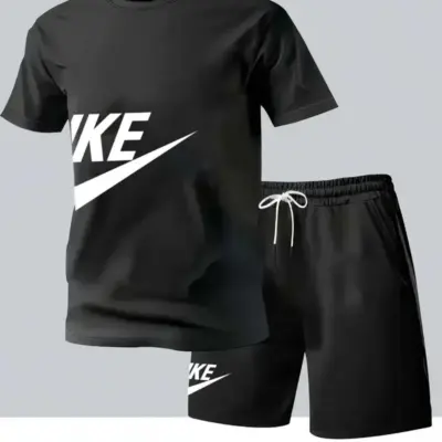 Muški letnji kratki komplet, brzosušeća majica kratkih rukava i šorts, set za trčanje, dvodelni set.  "Letnji muški sportski komplet"