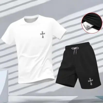 Letnji muški T-shirt - Harajuku hip-hop komplet za vežbanje i sport sa okruglim vratom, najnovijeg kvaliteta