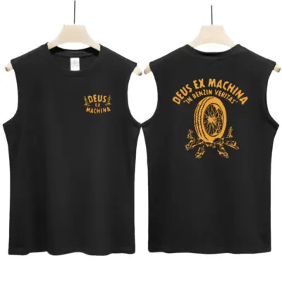 LETTER PRINT VEST COTTON GYM SHIRT