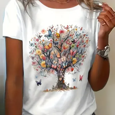 Vintage Floral Butterfly T-Shirt
