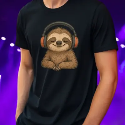 "Slothska muzička majica od pamuka za muškarce"