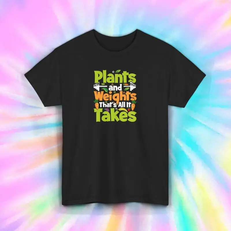 Vegan Fitness T-Shirt - Plants and Weights