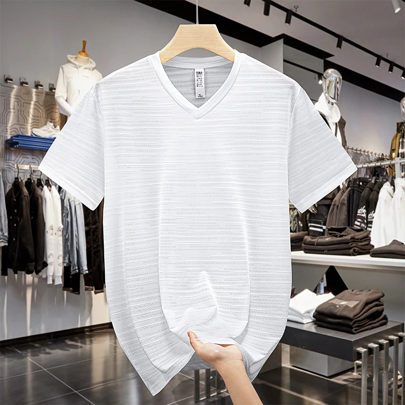Big Size V-Neck Summer T-Shirt - Slika 5