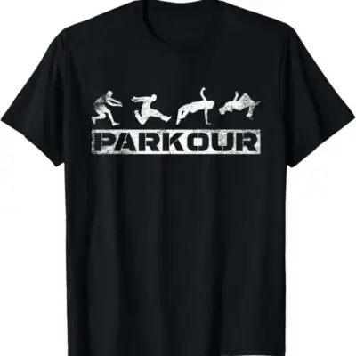 Parkour majica sa smešnim dizajnom i flekiranim detaljima.