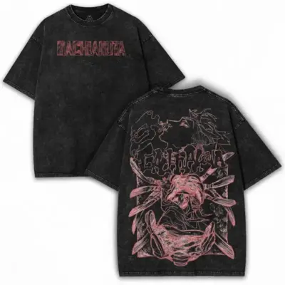 "Retro Dark Anime Print T-shirt"